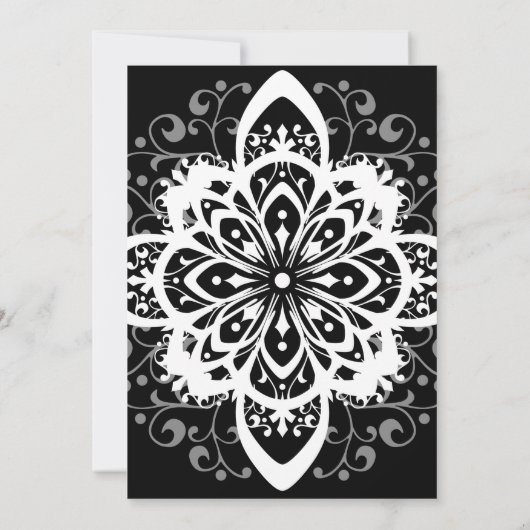 ロマンチックブラックタイ結婚式招待状 招待状 (裏面)