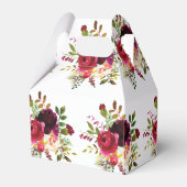 ロマンチックブルガンディダークレッズフローラ結婚ブーケ フェイバーボックス (裏面サイド)