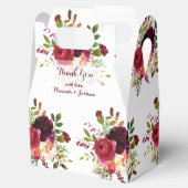 ロマンチックブルガンディダークレッズフローラ結婚ブーケ フェイバーボックス (オープン)