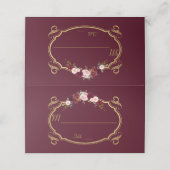 ロマンチックブルガンディマルサラフローラ秋テーブル番号 プレイスカード (外部開封)