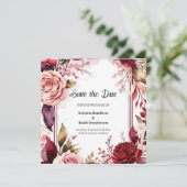 ロマンチックブルゴーニュタイポグラフィ セーブザデート (スタンド正面)