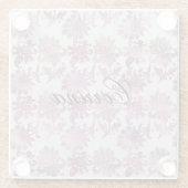 ロマンチックブルゴーニュレッドシルバーフローラ ガラスコースター (裏面)