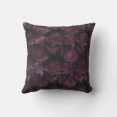 ロマンチックブルゴーニュレッドシルバーフローラ クッション (裏面)