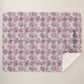 ロマンチックブルゴーニュレッドシルバーフローラ シェルパブランケット (正面(横))