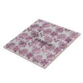 ロマンチックブルゴーニュレッドシルバーフローラ タイル (側面)