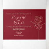 ロマンチックブルゴーニュ結婚式招待状 三つ折り招待状 (内部中)