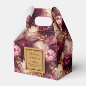 ロマンチックブルゴーニュ赤面金ゴールドボホ結婚ズ フェイバーボックス (正面サイド)