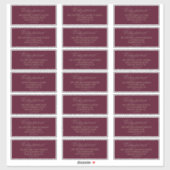 ロマンチックブルゴーニュ&金ゴールドゲスト住所 シール (シート)