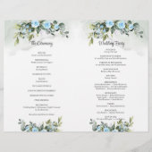 ロマンチックブルーの花とユーカリと金ゴールド (裏面)