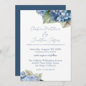 ロマンチックブルーアジサイの花 招待状 (正面/裏面)