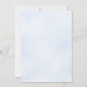 ロマンチックブルーウォーターカラーフローラブライダルシャワー 招待状 (裏面)