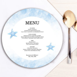 ロマンチックブルーシーラウンドメニューカード メニュー