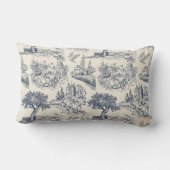 ロマンチックブルートイレデジュイフランスの、カントリースタイル ランバークッション (裏面)