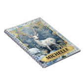 ロマンチックブルーバラと鹿ファンタジー ノートブック (右側)