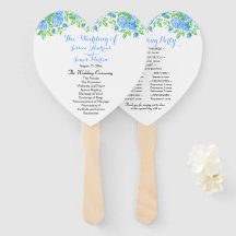 ロマンチックブルーバラフローラハート結婚式 プログラム