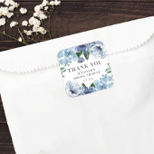 ロマンチックブルーフローラブライダルシャワーパーティーフェイト スクエアシール