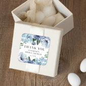 ロマンチックブルーフローラブライダルシャワーパーティーフェイト スクエアシール