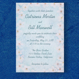 ロマンチックブルーフローラ結婚式招待状 招待状