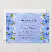 ロマンチックブルーフローラ誕生会 招待状 (裏面)