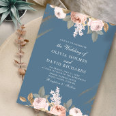 ロマンチックブループオーニー結婚式招待状 招待状