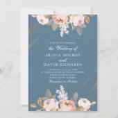 ロマンチックブループオーニー結婚式招待状 招待状 (正面)