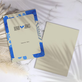 ロマンチックブルー結婚フローラサンキューカード 出欠カード