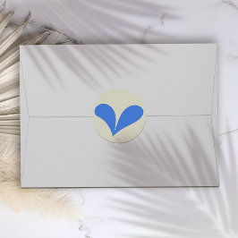 ロマンチックブルー結婚フローラハート ラウンドシール