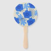 ロマンチックブルー結婚フローラ ハンドファン (裏面)