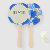 ロマンチックブルー結婚フローラ ハンドファン (正面&裏面)