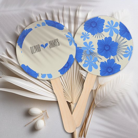 ロマンチックブルー結婚フローラ ハンドファン