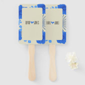 ロマンチックブルー結婚フローラ ハンドファン (正面&裏面)