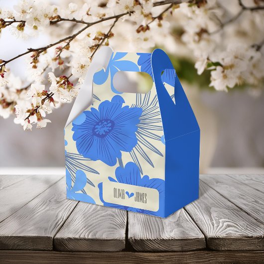 ロマンチックブルー結婚フローラ フェイバーボックス