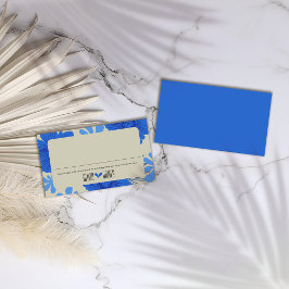 ロマンチックブルー結婚フローラ プレイスカード