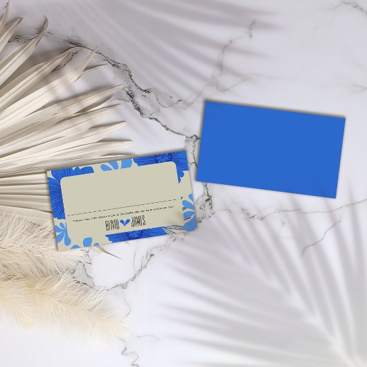 ロマンチックブルー結婚フローラ プレイスカード