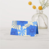 ロマンチックブルー結婚フローラ プレイスカード (裏面)