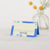 ロマンチックブルー結婚フローラ プレイスカード (正面)