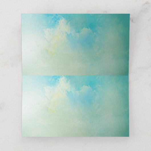 ロマンチックブルー/グリーン結婚フローラ座席表 プレイスカード (内部開封)