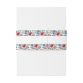 ロマンチックブルー&ピンクウォーターカラーフローラ結婚ズ 招待状ベリーバンド (裏面例)