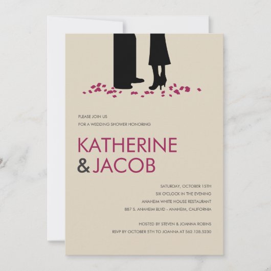 ロマンチックブーウェディングシャワー招待状 招待状 (正面)
