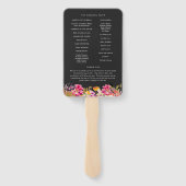 ロマンチックブーケホットピンクブラック結婚式 プログラム ハンドファン (裏面)