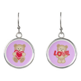 ロマンチックプラッシュテディベアバレンタインズギフトアイディア イヤリング