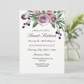 ロマンチックプラムパープルバラスウィート16招待状 招待状 (スタンド正面)