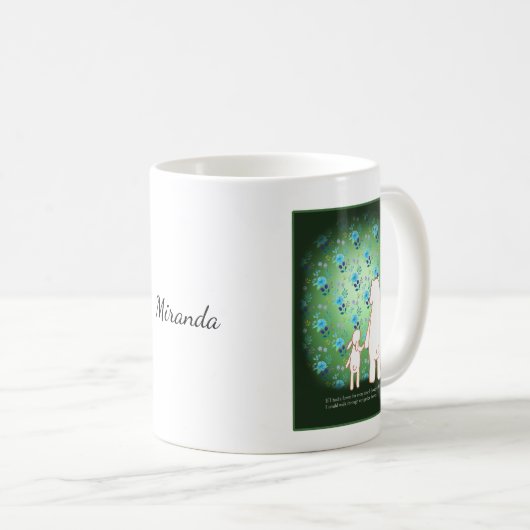 ロマンチックベア&バニーカップルラブ名前をカスタムする コーヒーマグカップ (正面右)