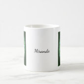 ロマンチックベア&バニーカップルラブ名前をカスタムする コーヒーマグカップ (中央)