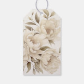 ロマンチックベージュペオニーフローラヴィンテージ秋の結婚式 ギフトタグ (裏面)