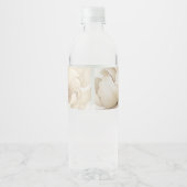 ロマンチックベージュペオニーフローラヴィンテージ秋の結婚式 ペットボトルラベル (裏面)