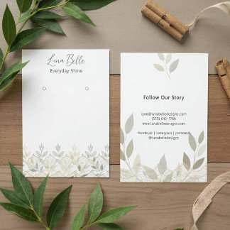 ロマンチックベージュリーフレースイラストレーションカード