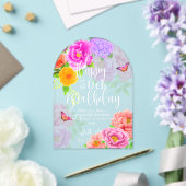 ロマンチックペオニスガーデンハッピーバースデー アクリル招待状 (インサイチュ (ウェディング))