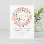 ロマンチックペオニーリース婚約招待状 招待状 (スタンド正面)