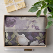 ロマンチックホワイトパープルバラフローラブーケ 薄葉紙 (ギフト)